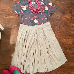 *SOLD* Solid Gray Madison High Waisted Midi Skirt